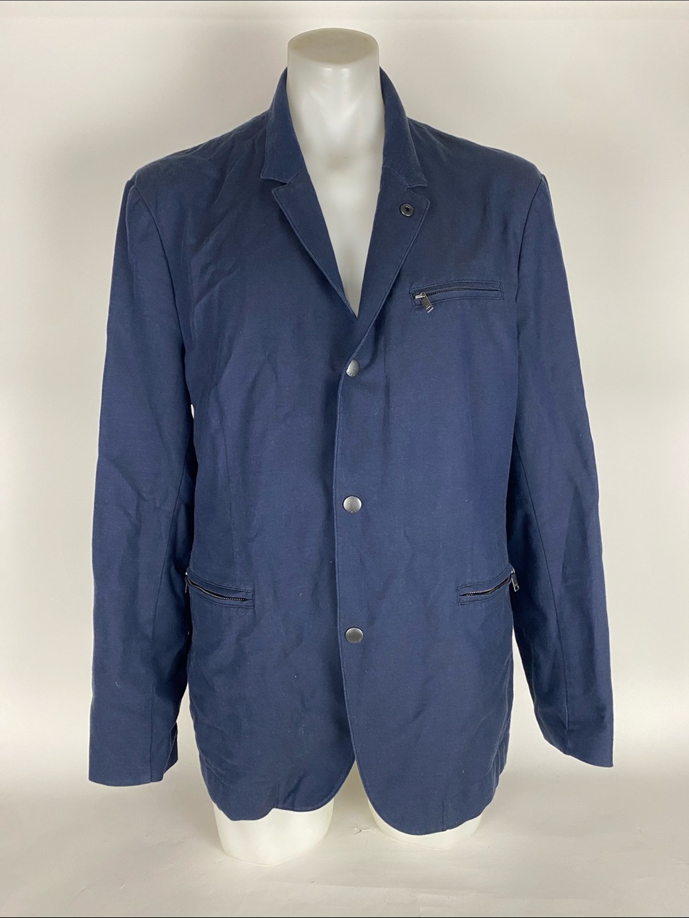 John Varvatos men’s blue cotton jacket blazer casual size 46